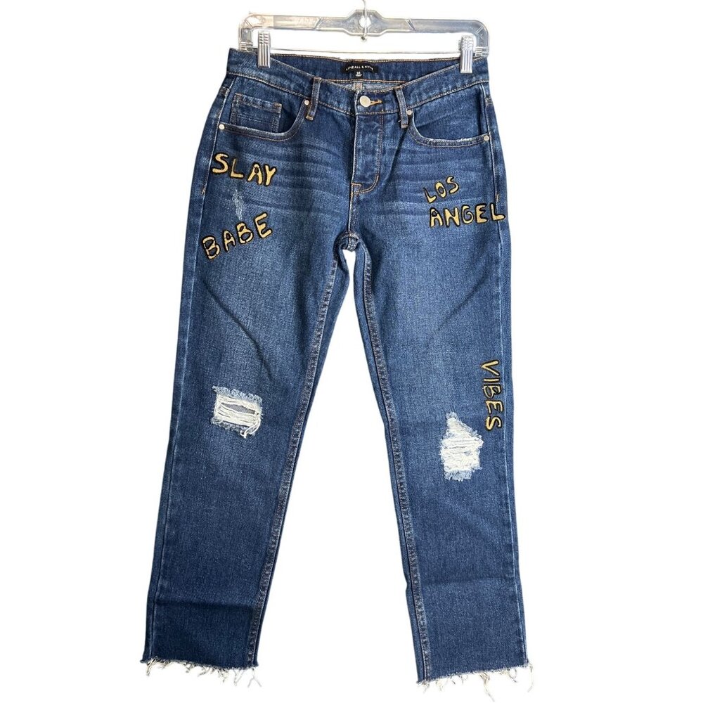 Kendall & Kylie Cropped Skinny Jeans Size 24 - Picture 3 of 10